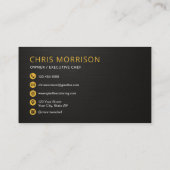 Carte De Visite Personal Chef Knife Catering Gold Black (Dos)