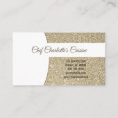 Carte De Visite Personal Chef Subtle Gold Glitter Custom Photo (Dos)