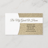 Carte De Visite Personal Chef Subtle Gold Glitter Custom Photo QR (Dos)