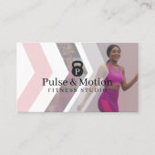 Carte De Visite Personal Fitness Trainer Kettlebell Monogram Photo (Devant)