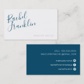 Carte De Visite PERSONAL nom script moderne chic bleu marine foncé (Devant / Derrière)