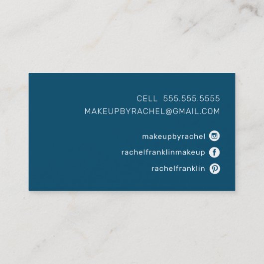 Carte De Visite PERSONAL nom script moderne chic bleu marine foncé (Dos)