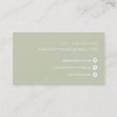 Carte De Visite PERSONAL script nom moderne chic joli vert sage (Dos)