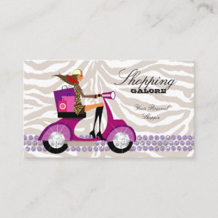 Carte De Visite Personal Shopper Fashion Bijoux Purple Zebra