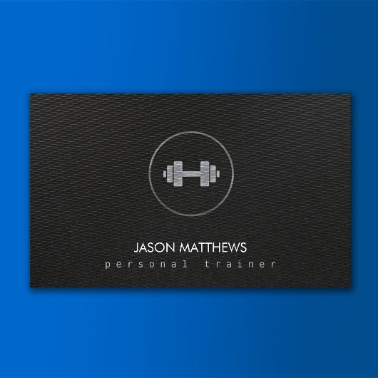 Carte De Visite Personal Trainer Dumbbell Black