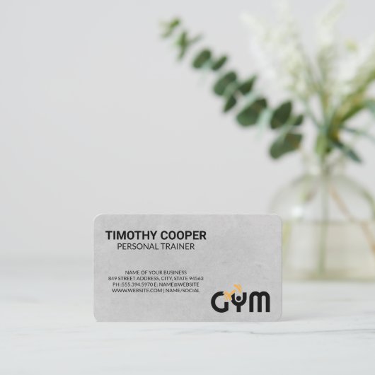 Carte De Visite Personal Trainer | Gym Logo (Debout devant)