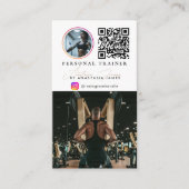 Carte De Visite Personal Trainer Photo Feed Social Media QR Code (Devant)