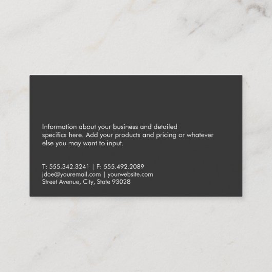 Carte De Visite Personal Trainer simple (Dos)