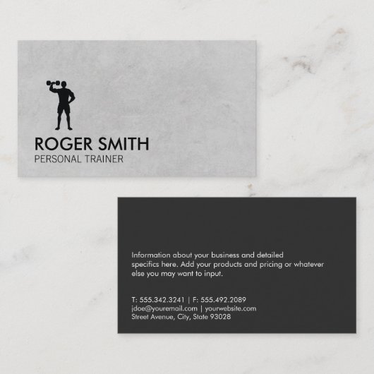 Carte De Visite Personal Trainer simple (Devant / Derrière)