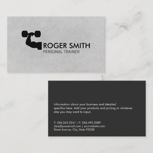 Carte De Visite Personal Trainer simple (Devant / Derrière)