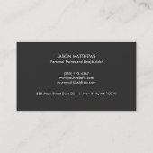 Carte De Visite Personal Trainer White Dumbbell Logo Fitness (Dos)