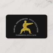 Carte De Visite Personalize Karate instructor Gold Kickboxing (Devant)