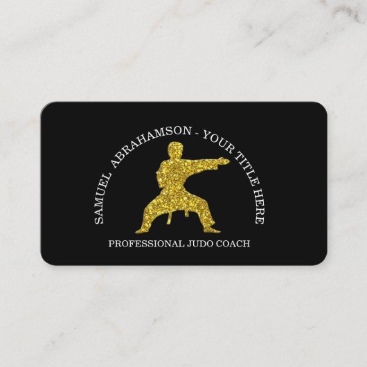 Carte De Visite Personalize Karate instructor Gold Kickboxing  (Devant)