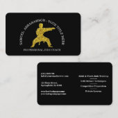 Carte De Visite Personalize Karate instructor Gold Kickboxing (Devant / Derrière)