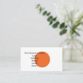 Carte De Visite Personalize Your Business Card Orange Orb (Debout devant)
