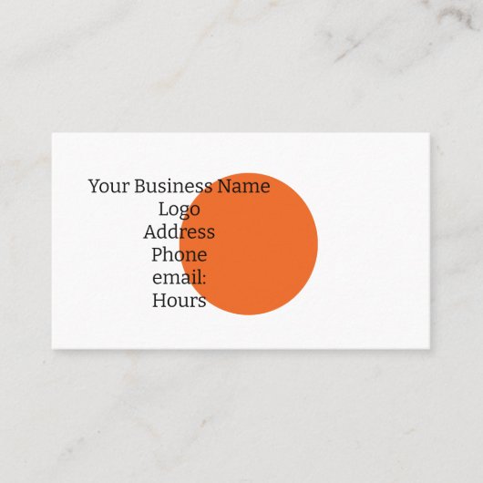 Carte De Visite Personalize Your Business Card Orange Orb (Devant)