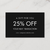 Carte De Visite Personalized Business Logo Simple Discount Card (Dos)