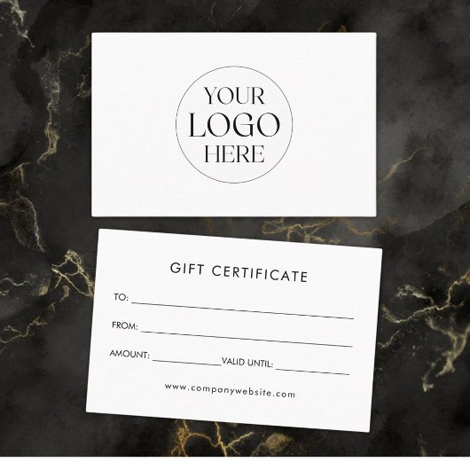 Carte De Visite Personalized Business Logo Simple Gift Certificate