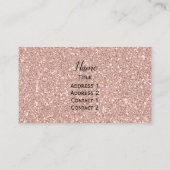 Carte De Visite Personalized Faux Rose Gold Glitter (Dos)