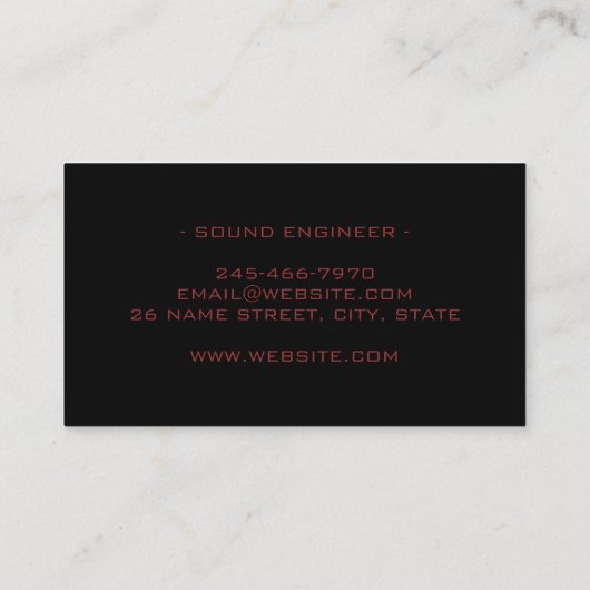 Carte De Visite Personalized minimal Sound Engineer Engineering (Dos)