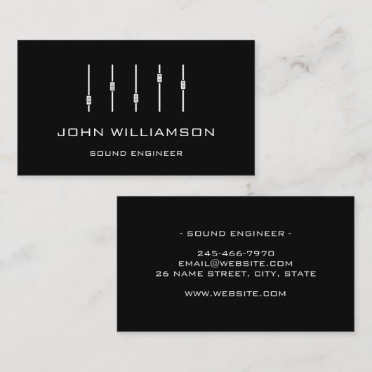 Carte De Visite Personalized minimal Sound Engineer Engineering (Devant / Derrière)