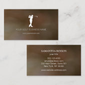 Carte De Visite Personalized Modern Black Professional Golf (Devant / Derrière)