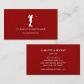 Carte De Visite Personalized Modern Black Professional Golf Busine (Devant / Derrière)