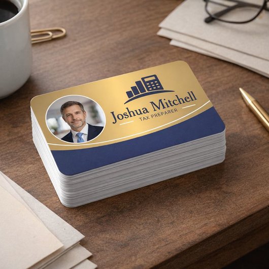 Carte De Visite Personalized Photo Tax Preparer Professional