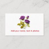 Carte De Visite Personalized Purple Rose Business Card | Add Your (Dos)