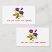 Carte De Visite Personalized Purple Rose Business Card | Add Your (Devant / Derrière)