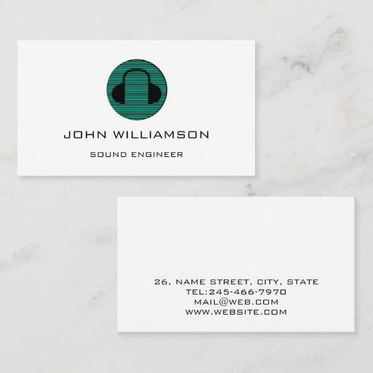 Carte De Visite Personalized Sound Engineer Audio Engineering (Devant / Derrière)