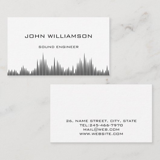 Carte De Visite Personalized Sound Engineer Audio Engineering (Devant / Derrière)
