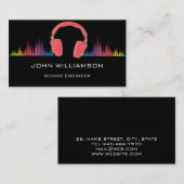 Carte De Visite Personalized Sound Engineer Audio Engineering (Devant / Derrière)
