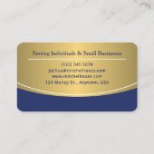 Carte De Visite Personalized Tax Preparer Professional Accountant (Dos)