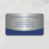 Carte De Visite Personalized Tax Preparer Professional Accountant (Dos)