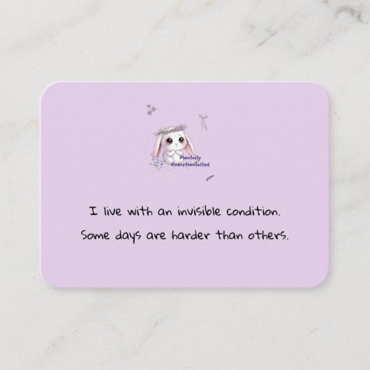 Carte De Visite Personalzied Support Contact Card with Bunny  (Devant)
