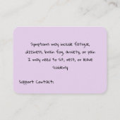 Carte De Visite Personalzied Support Contact Card with Bunny  (Dos)