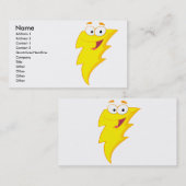 Carte De Visite personnage stupide mignon dessin animé éclair (Devant / Derrière)