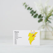 Carte De Visite personnage stupide mignon dessin animé éclair (Debout devant)