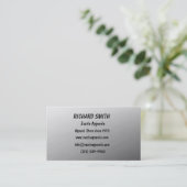 Carte de visite PERSONNALISABLE - Argent (Debout devant)