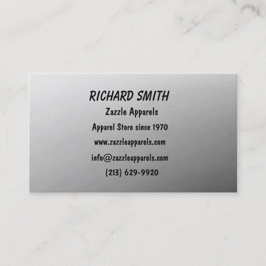 Carte de visite PERSONNALISABLE - Argent (Devant)
