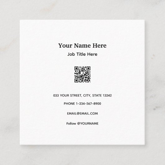 Carte de visite personnalisable avec code QR (Devant)