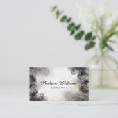 Carte De Visite Personnalisable Black Gold White Grey Professionne (Debout devant)
