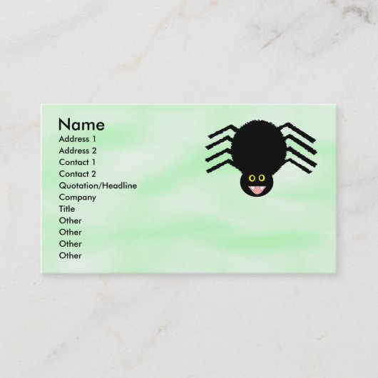 Carte de visite personnalisable Black Spider (Devant)