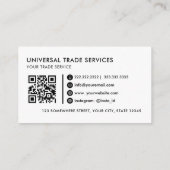 Carte De Visite Personnalisable Blanc et Noir Professionnel (Dos)