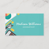 Carte De Visite Personnalisable Bleu Bleu Clair Professionnel (Devant)