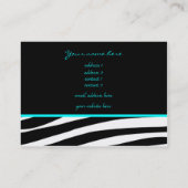 Carte de visite personnalisable d'aqua de zèbre à (Dos)