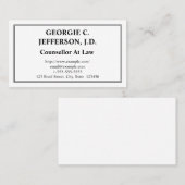 Carte de visite personnalisable d'avocat (Devant / Derrière)