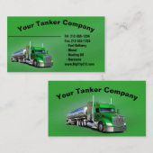 Carte de visite PERSONNALISABLE de camion-citerne  (Devant / Derrière)