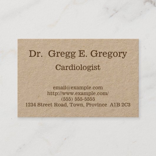 Carte de visite personnalisable de cardiologue (Devant)